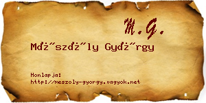 Mészöly György névjegykártya